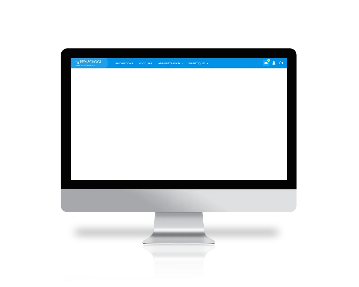 Image d'un ordinateur avec l'application MyPérischool ouverte